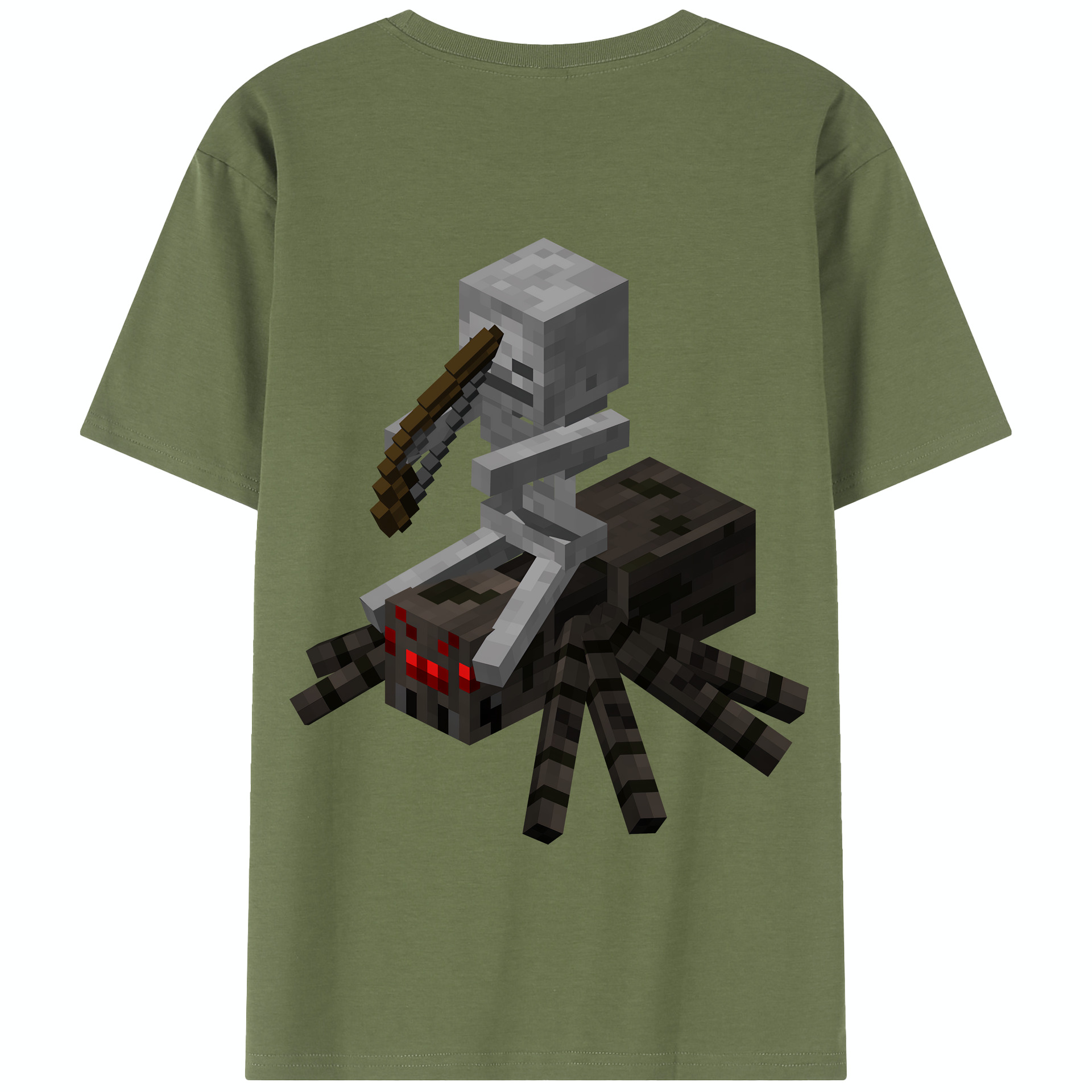 （画像用） マインクラフト ブロックの世界 Minecraft MC Block world 綿100％半袖Tシャツ（背面プリント）